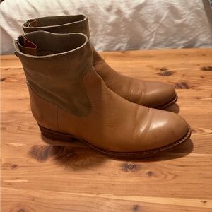 Frye Tan Leather and Suede Boots